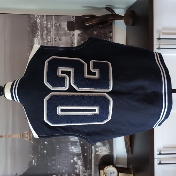 True Religion Black/ White Varsity Bomber Jacket Vest,Size 2XL. - Picture 7 of 16